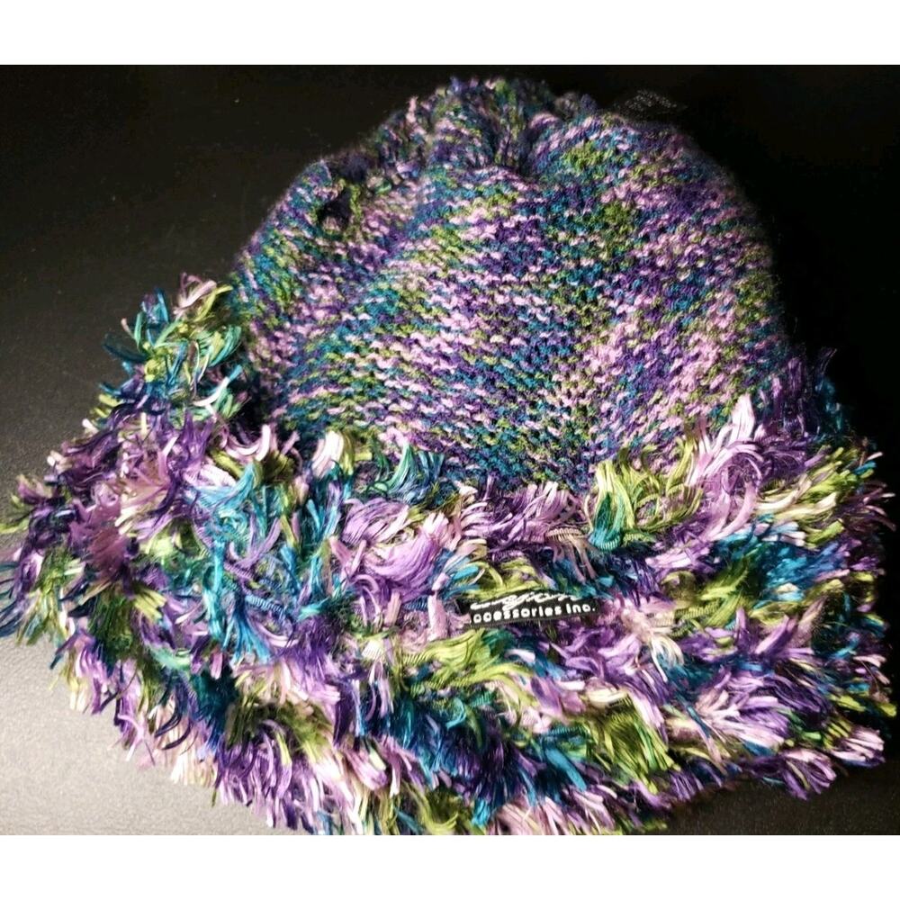 Cejon Accessories Womens Magic Hat Cap Purple Green Soft Stretchy - Picture 4 of 5